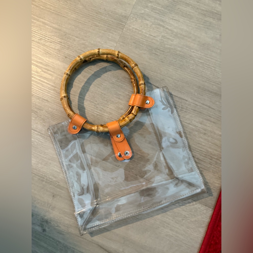 Transparent Bag with Bamboo Handles